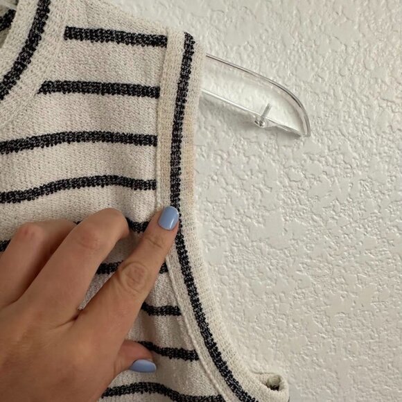 Madewell Split-Crewneck Cardigan Tank in Lighthouse Stripe - Picture 8 of 10